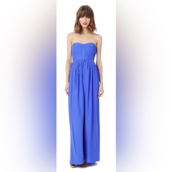 NWT Parker Silk Strapless Maxi Dress in Pacific Blue - size M - Picture 2 of 10
